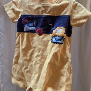 Heavy Duty Construction Kids Bodysuit - Yellow and Navy